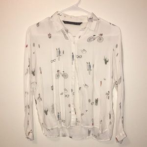 ‼️Sale‼️ Zara Shirt with cute paintings
